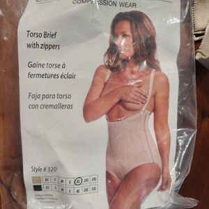 1 Compression Wear Torso Brief with Zippers - Cream & 1 Maidenform 1 Piece